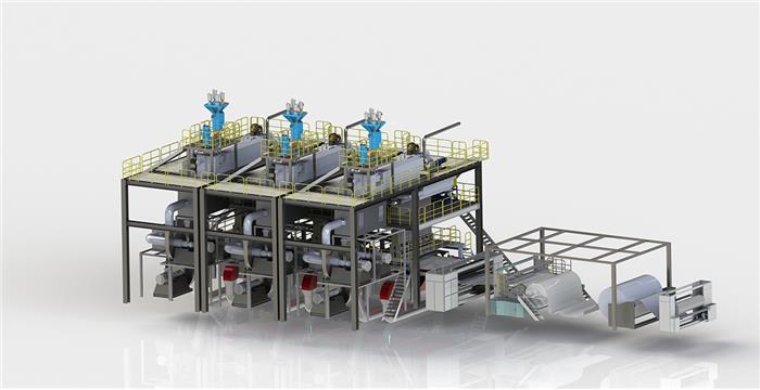 SSS紡粘非織造布生產(chǎn)線(xiàn)(三模頭)